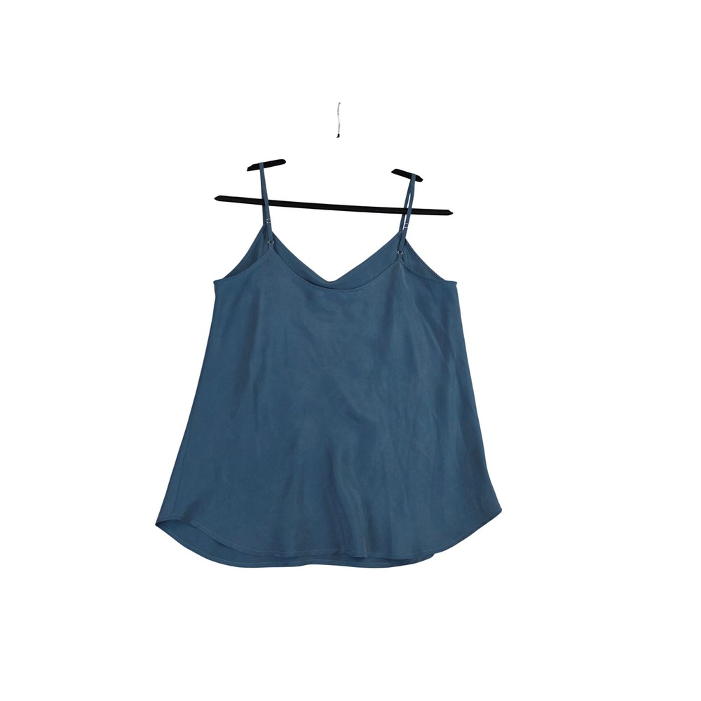 Garnet Hill Womens 100% Silk V-Neck Camisole Teal Blue Size 6 Adjustable Straps - Picture 8 of 8